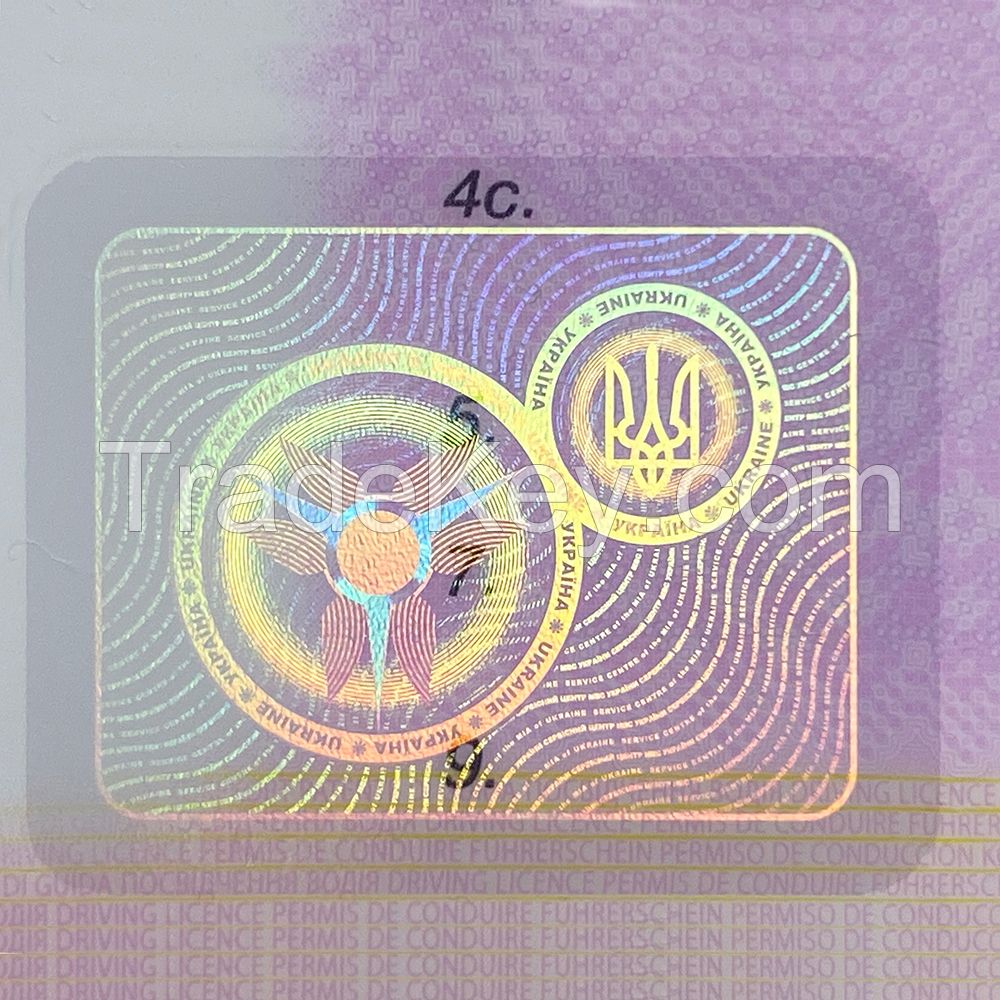 Custom warranty security holographic label card transparent overlay hologram sticker