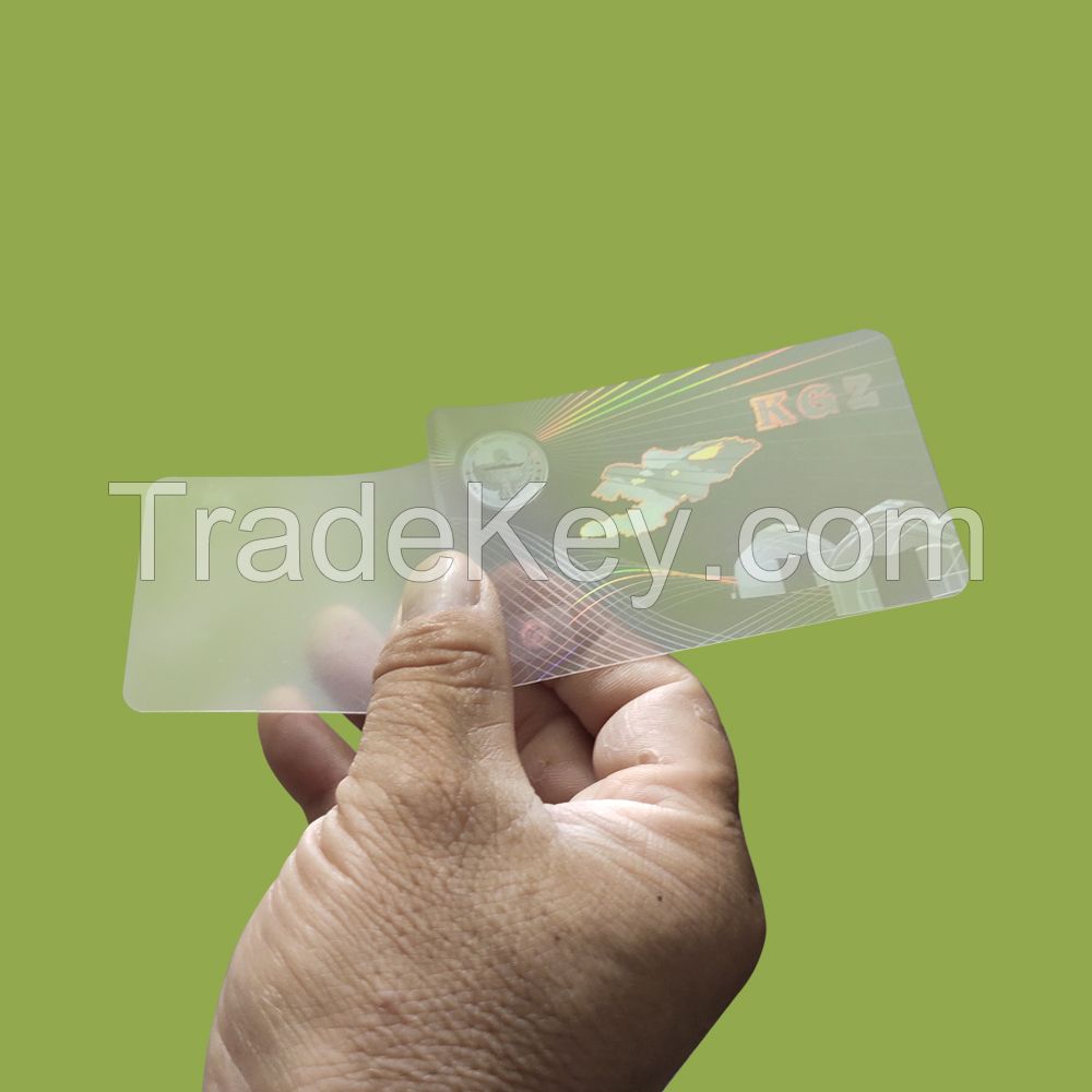 Transparent Custom Holographic Laminate Overlay for PVC ID Cards - China  Holographic Overlay, Hologram Lamination