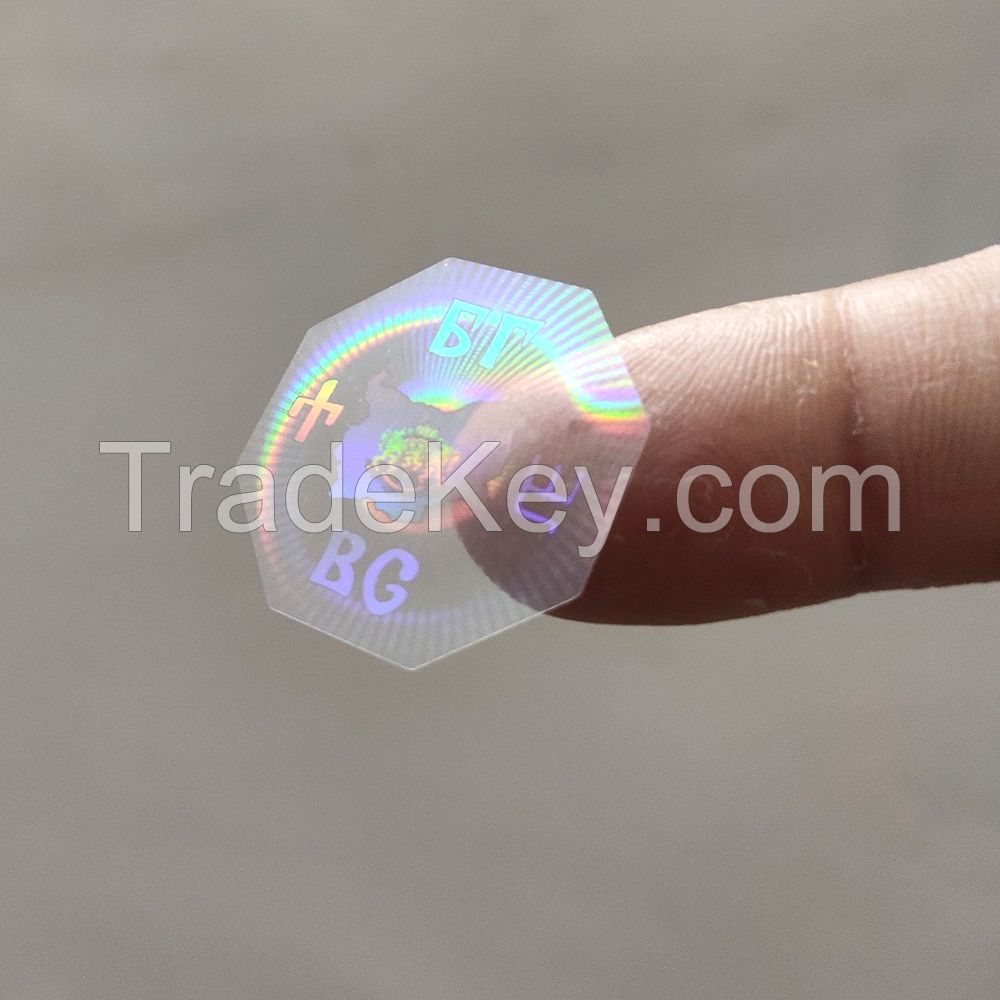 Custom design secure label sticker transparent shining 3D hologram overlay label