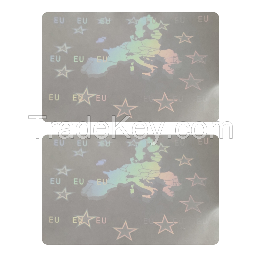 Transparent Clear Hologram Laminated ID Cards' Film Overlay Holographic Sticker Overlay