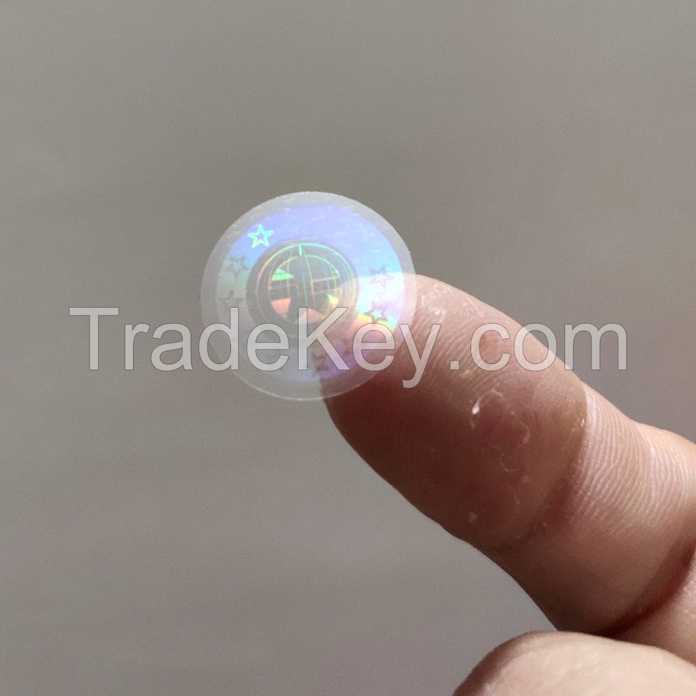 Custom warranty security holographic label card transparent overlay hologram sticker