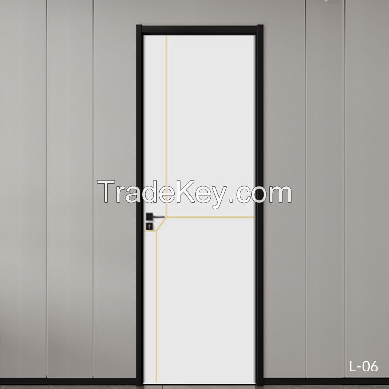 L-06 White, Crossed Gold Thread, Interior Set Door