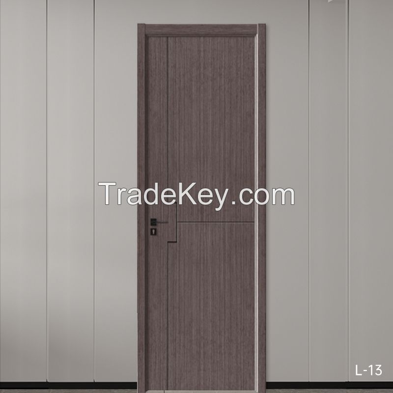 L-13 Wood Grain Series, 1Q Cross Black Line, Interior Set Door