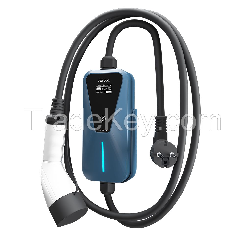 portable ev charging station type2 portable cable length 5m (16.4 in)