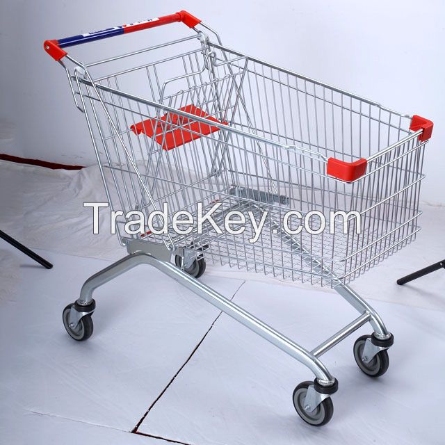 European style 60L supermarket grocery shopping trolley cart