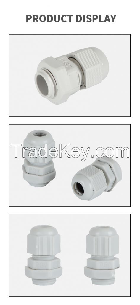 Pulte PG7 IP68 Plastic fixed Cable gland PG Type waterproof Nylon Accessories cable