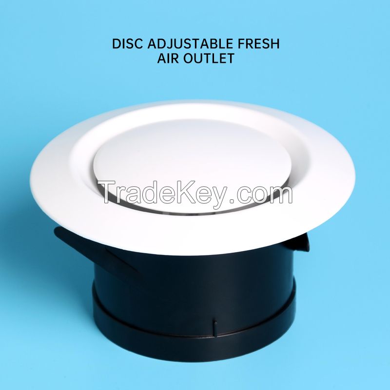 Fresh air exhaust louver tuyere circular ABS adjustable indoor duct air outlet vents with various sizes of interface Adjustable disc tuyere (please contact customer service before placing an order)