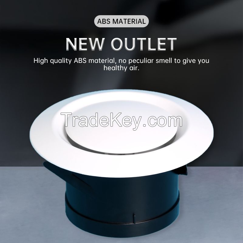 Fresh air exhaust louver tuyere circular ABS adjustable indoor duct air outlet vents with various sizes of interface Adjustable disc tuyere (please contact customer service before placing an order)