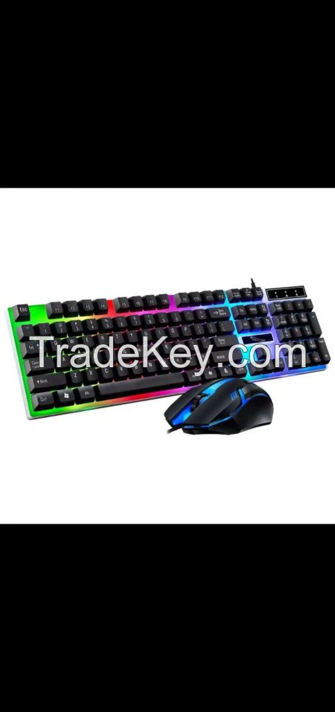 II keyboard professionals LED wired gaming keyboard and mouse combo backlit full size for gamer desktop mouse keyboard set