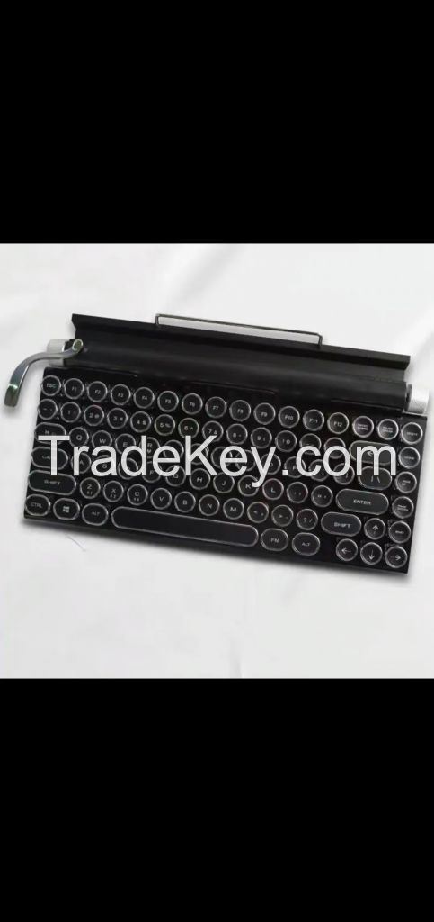 II keyboard Wired Keyboard Brown Black Cyan Axis 104 Keys Gaming Real Punk Keyboard