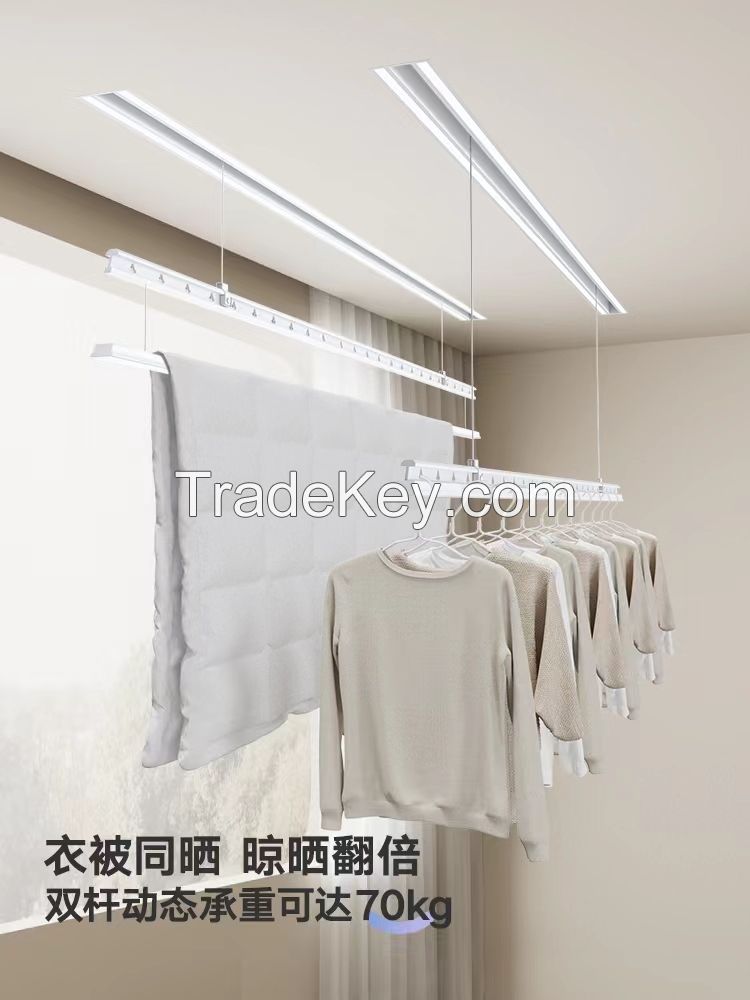 Invisible electric drying rack dark hidden balcony embedded remote control lifting intelligent household clothes drying rod