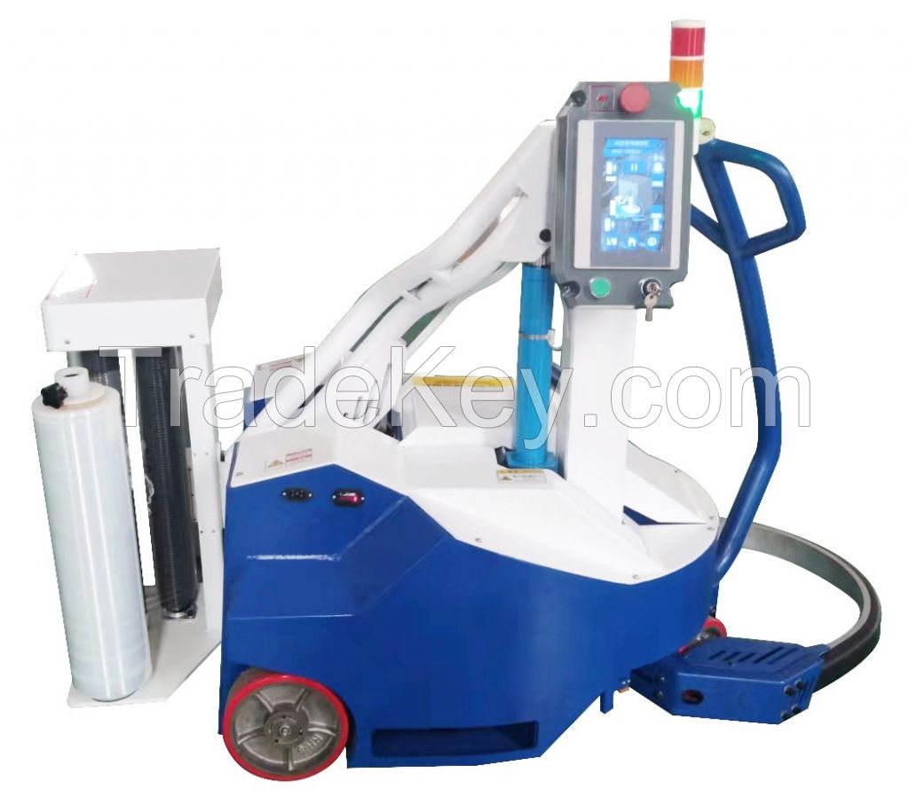 Self Moving Pallet Wrapping Packaging Machine
