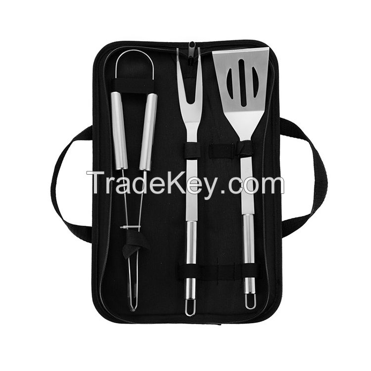 4-Piece Stainless Steel Barbeque Grilling Tool Set with Carry Bag