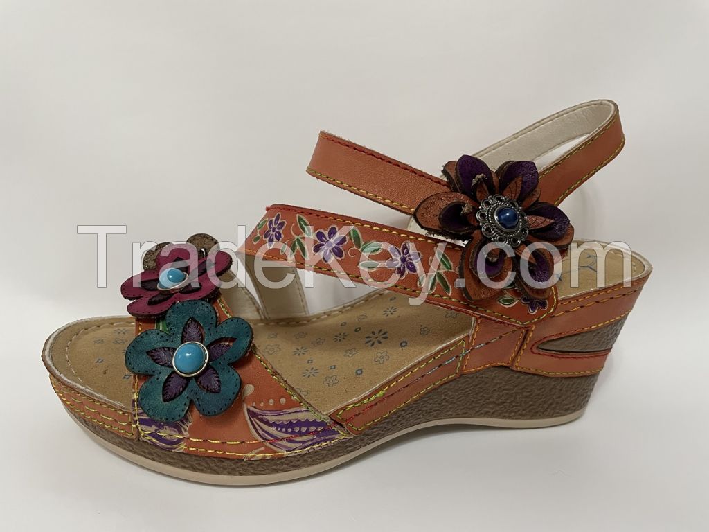 HAND MADE HAND PAINTED LEATHER SANDAL