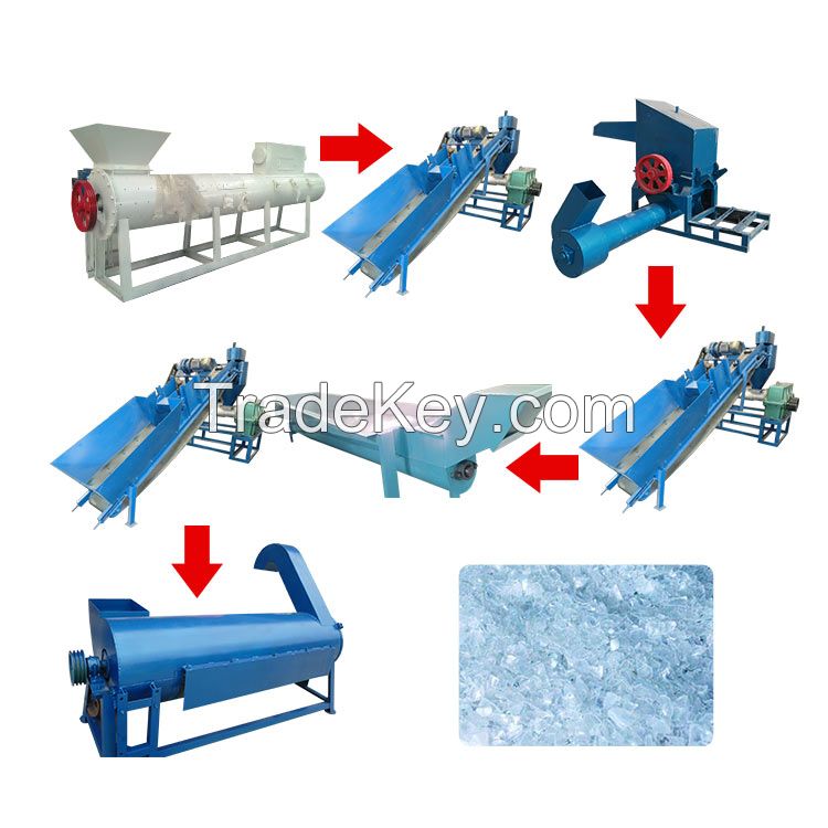 PET plastic bottle crushing cleaning production line ABS hot washing machine 