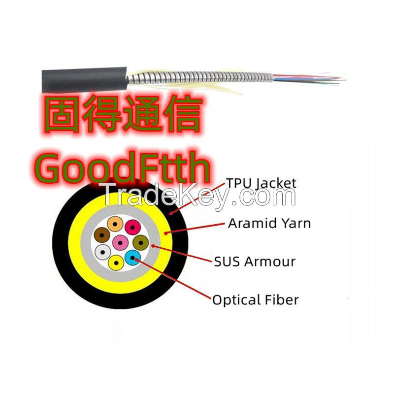 Armoured Tactical Field Military Outdoor Cable Black TPU SM MM 1C 2C 4C 8C 12C 24C 48C
