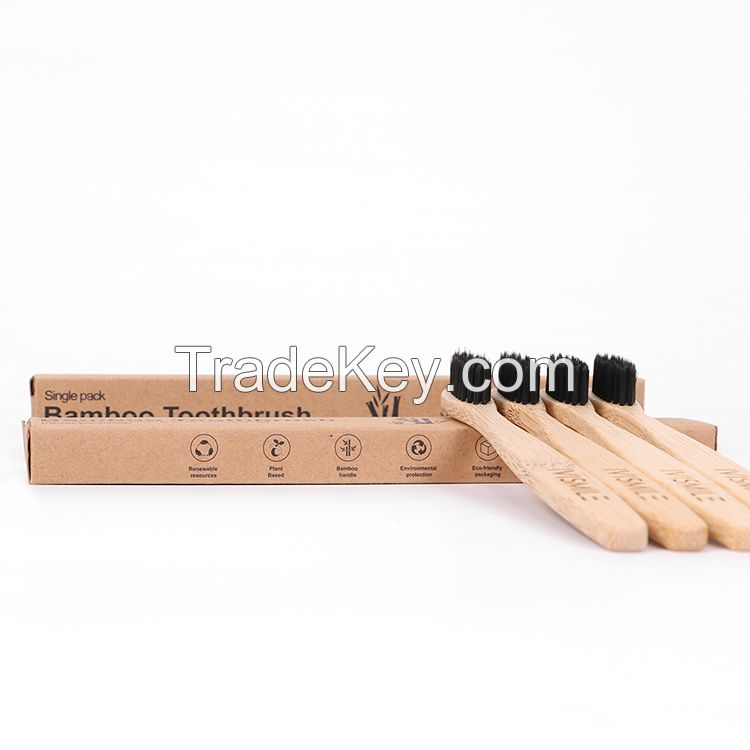 Hot selling biodegradable tooth brush charcoal bamboo toothbrush with logo