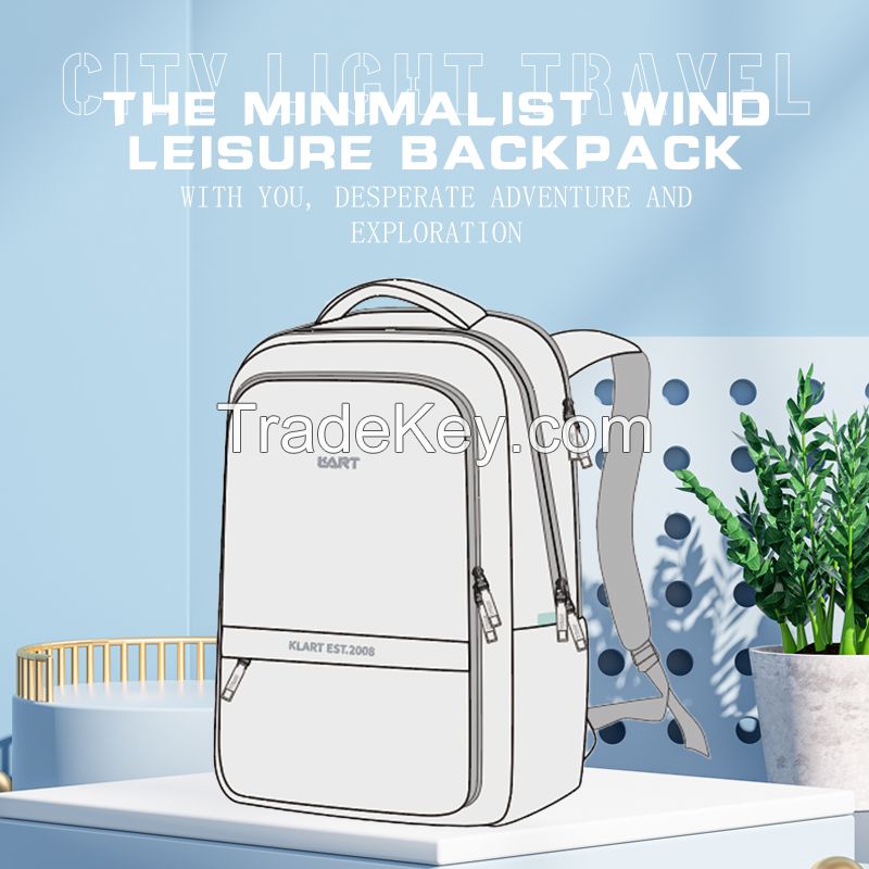 Minimalist white casual backpack