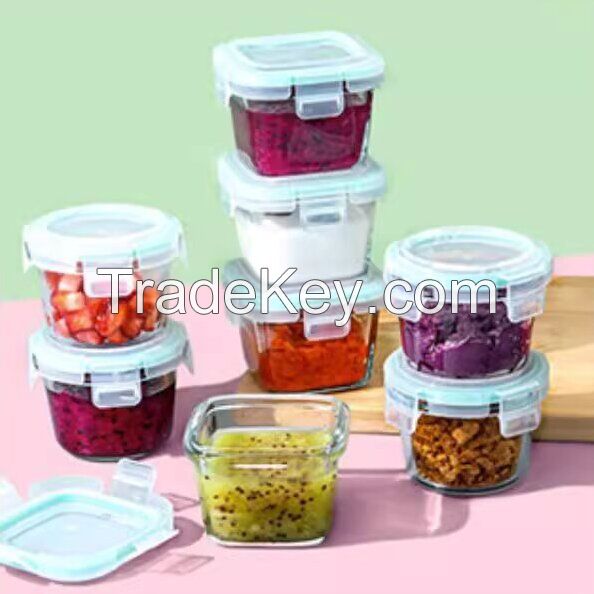Bestfull Top Quality High Borosilicate Glass Food Storage Round Baby Food Container