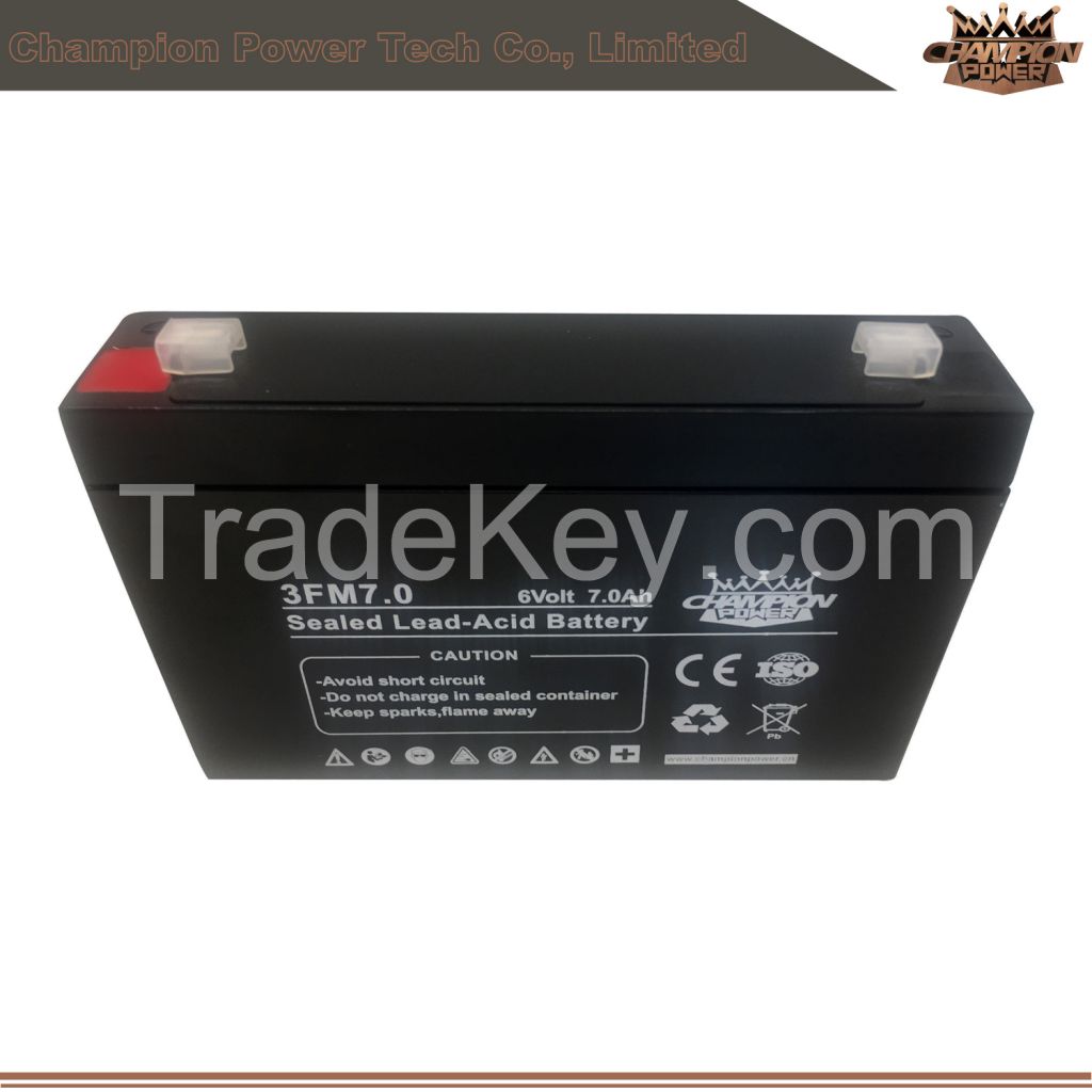 VRLA/ SLA/ SMF batteries 6v7ah for emergency lighting/security system