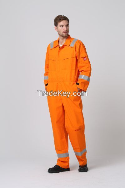 Tomax FR31 Royal Blue Fire Proof Electric Arc Flash Protective Overall 350gsm with reflective strips