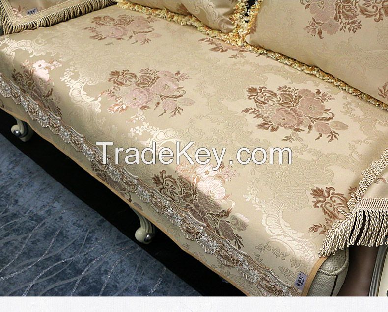 European sofa cushion summer luxury four seasons non slip leather fabric American sofa cushion cover customized