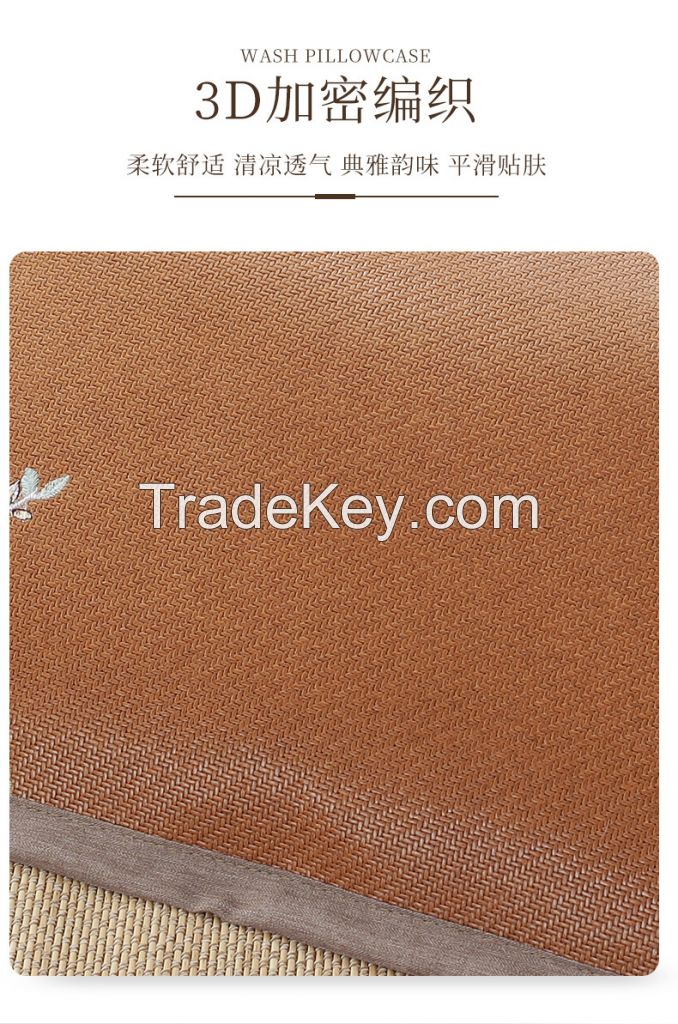 Chinese rattan weaving pillow case sofa cushion fabric cover mat customized