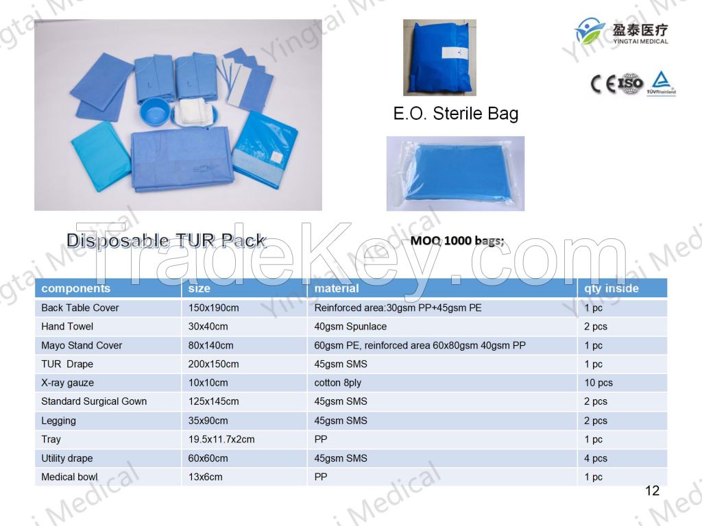 disposable TUR pack, urinary surgical pack
