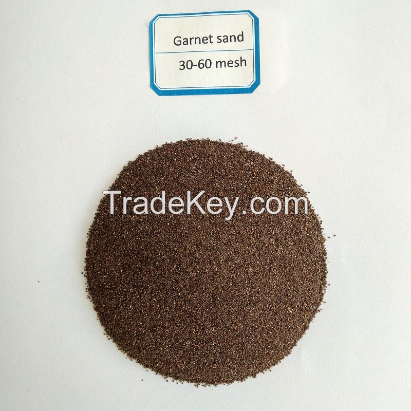 Almandine garnet sand abrasive rock garnet sand 30/60 mesh for wet and dry sandblasting media 30-60 mesh