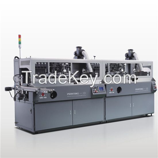 automatic two color UV screen printing machine for round bottles