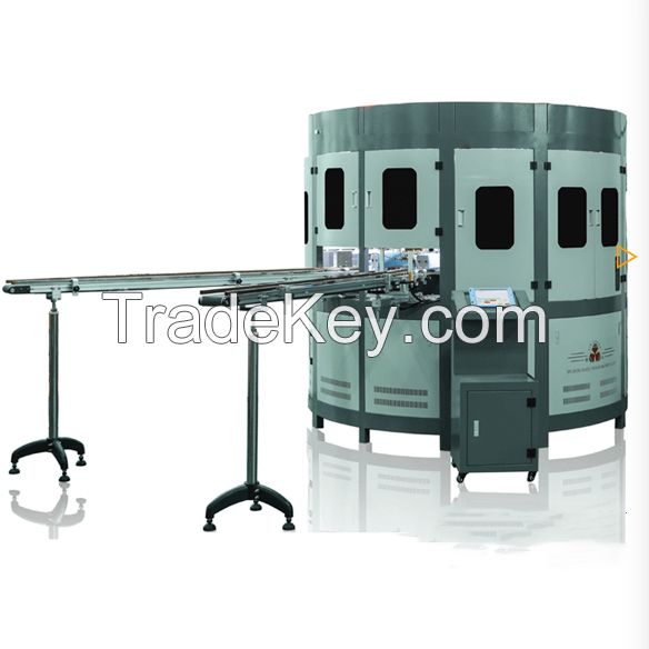 automatic 2-4 color round bottle flat oval shape container rotary press silkscreen printing machine