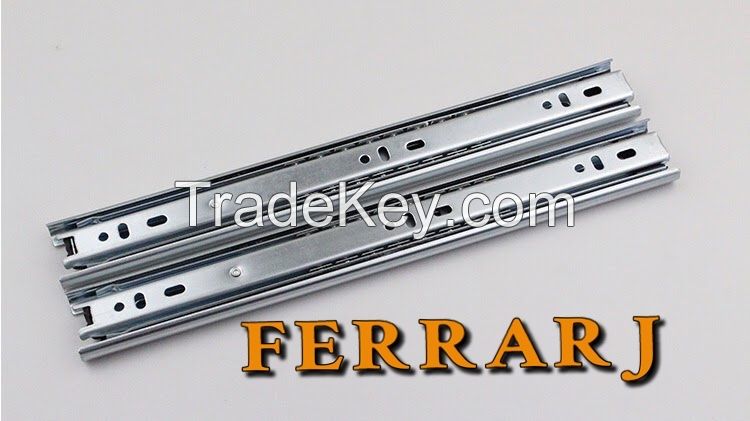 FERRARJ 35mm width 3 sections three-folds full extesnion telescopic ball bearing drawer slides