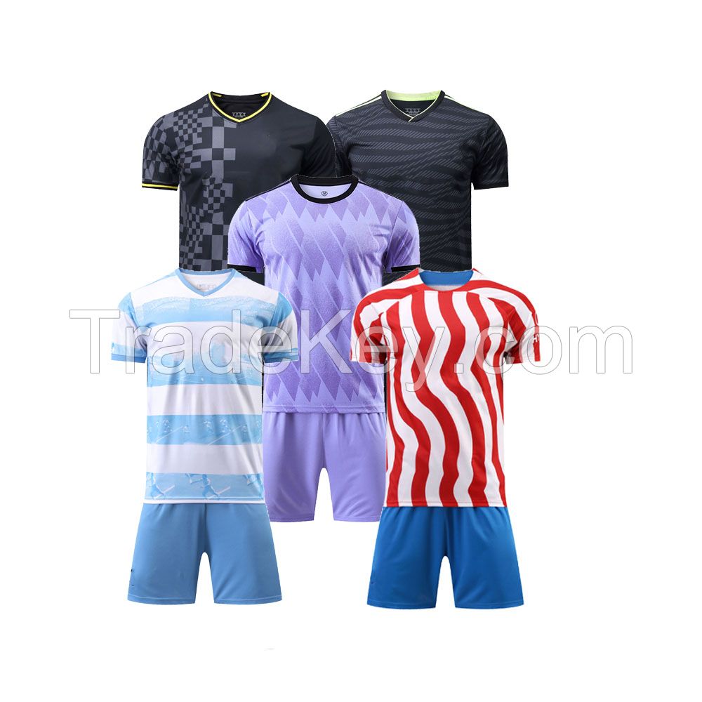 Custom LOGO Soccer Jersey maillot de football EPL Team Sports Football Kits Mens+Kids Jersey Plus Size Football Uniform