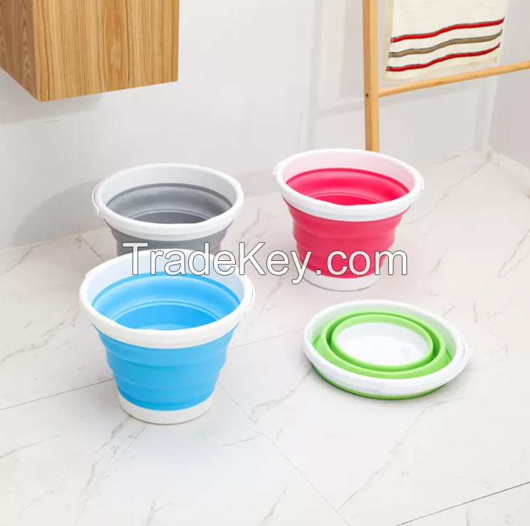 High Quality Foldable Collapsible Bucket Camping Fishing Household Cleaning Portable Silicone Folding Bucket