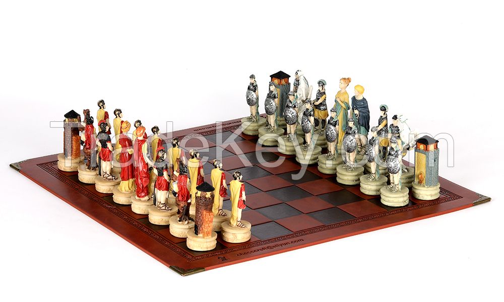 Greco Roman theme resin  chess set