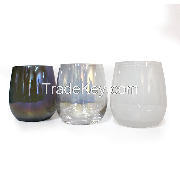 6.9x8.5cm 300ml electroplated luxury candle glass jar