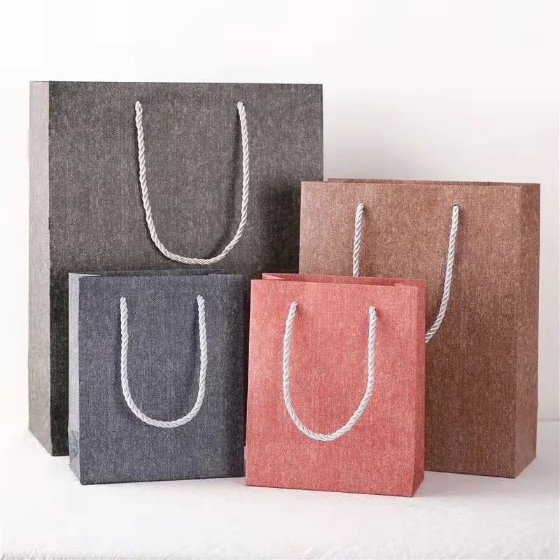 Custom Printed Brown Kraft Shopping Paper Bag With Handles