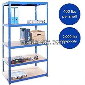 Garage Shelving Units - Deep Blue 5 Tier Storage Shelves for Shed, Workshop, Office, Warehouse -180cm x 90cm x 30cm, 875KG Capacity (175KG Per Shelf), 5 Year Warranty. Shelf Unit. Storage Unit