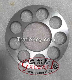 Retainer Plate, Cylinder block, piston shoe, valve plate RH, valve plate LH, retainer plate, swash plate, Main Shaft,
