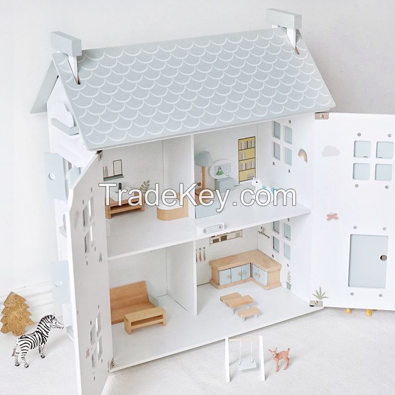 kid's pretend toys role play toys wooden doll house toys