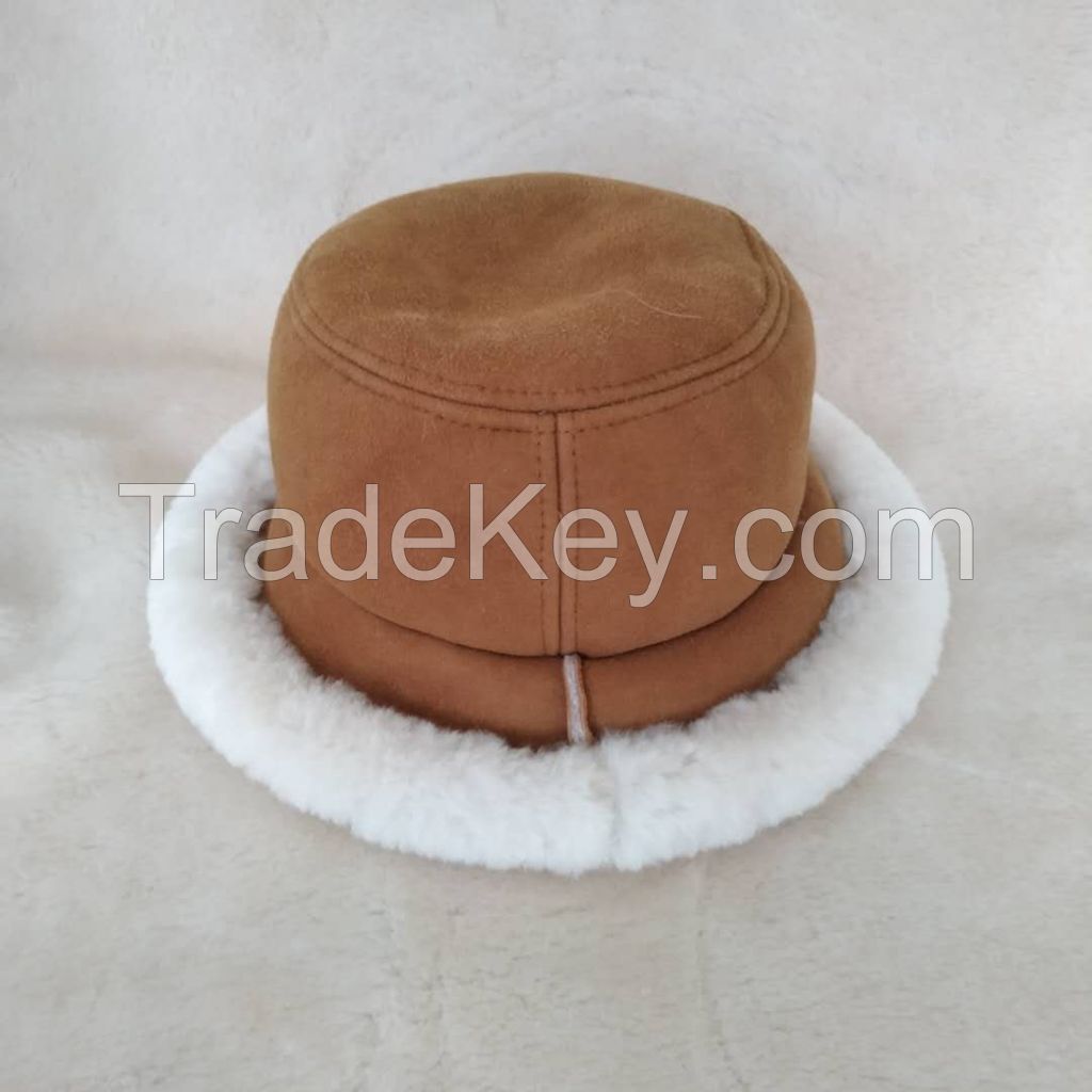 100% Australia sheepskin bucket hat fisherman hat in winter
