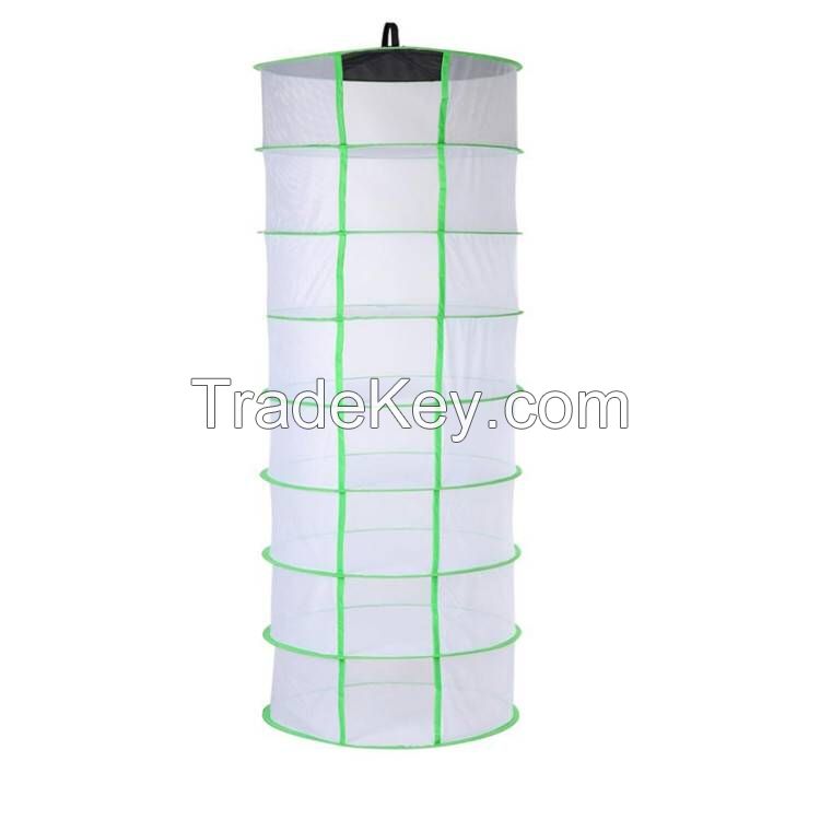 60cm Dia. Grow Tent Hanging Herb Mesh Collapsibe Drying Net Rack Greenhouse Shadow Netting With 8 Layer Net
