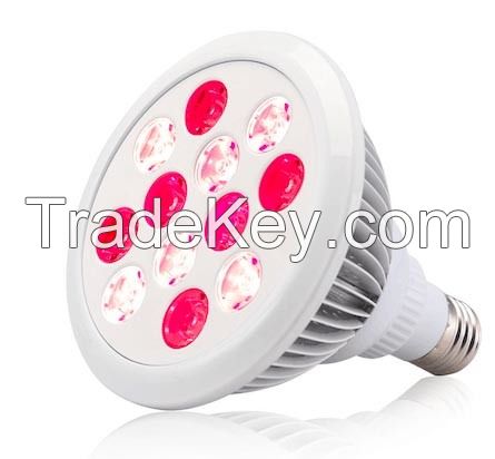 24W Red 660nm and Near Infrared 850nm LED Therapy Light Bulbs for Skin and Pain Relief