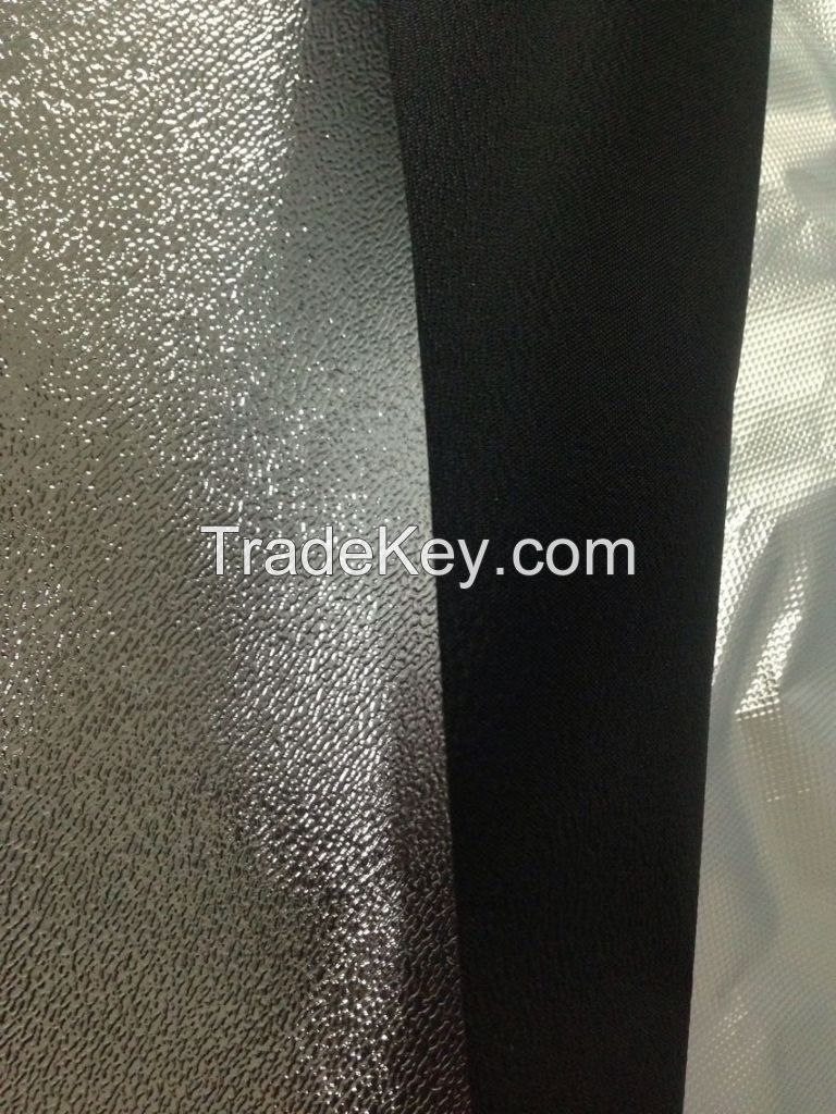 600d 1680d Polyester Mylar Reflective Fabric Black Canvas with Reflective Foil for Grow Tent, Soft Box and Cooler Bag