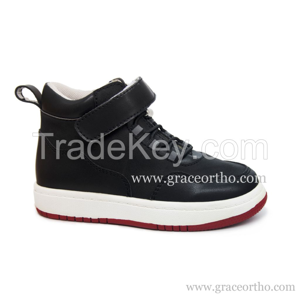 1620660 Black Skateboard Sneaker Kids Orthopedic Shoes Sport Shoes High Top
