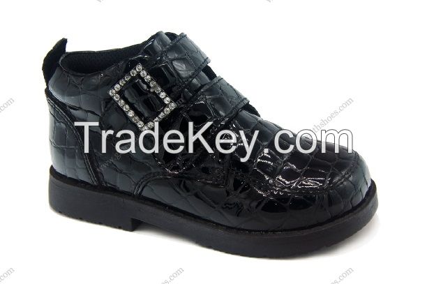 Girl Black Leather School Shoes Student shoes Preventing Flat Foot