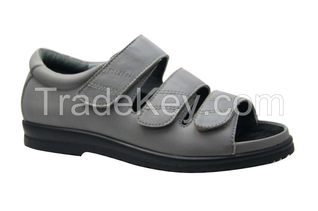 Women Comfortable Shoes Seamless Lining Deep And Wide Diabetic Leather Sandal