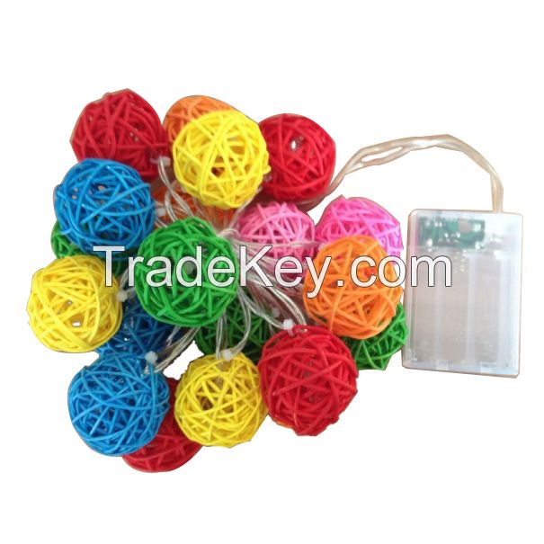 Colorful vine ball battery powered decorative led string