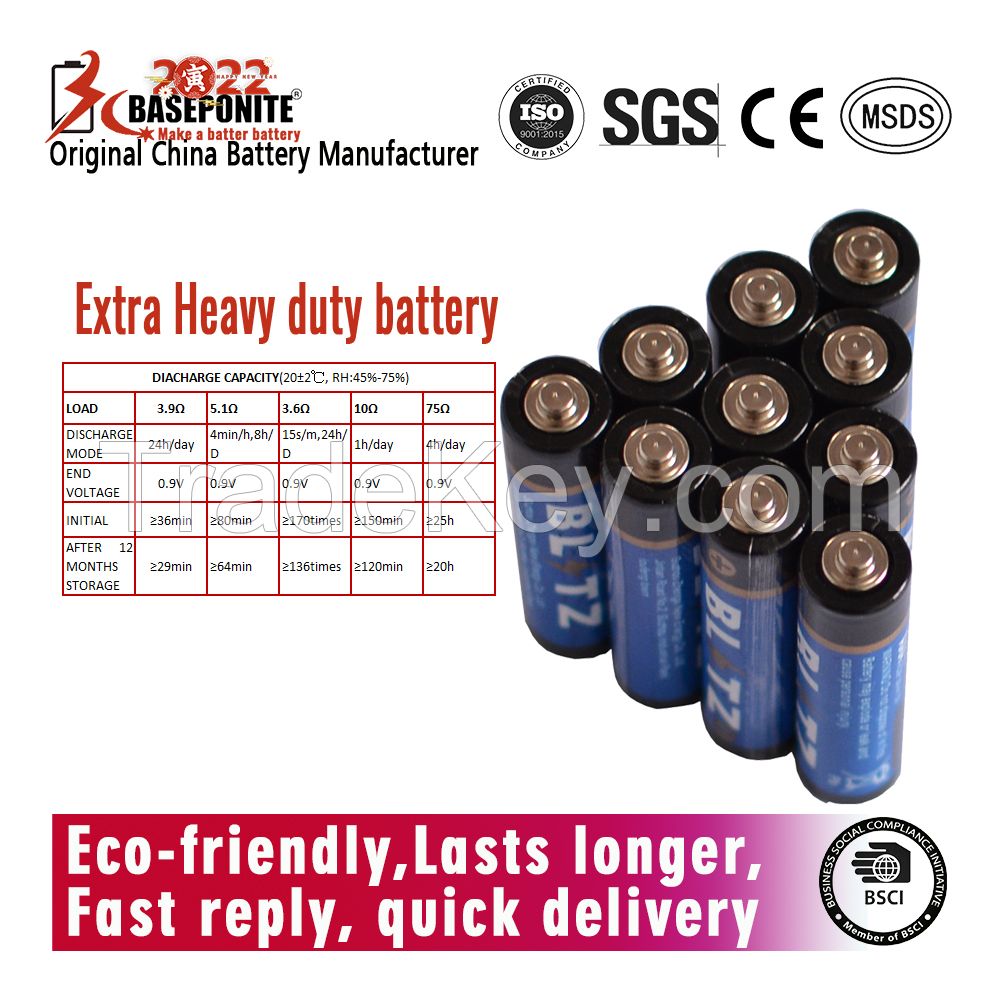 Super R03P UM4 AAA 1.5V Carbon zinc battery, 1.5volt R03p aaa Heavy duty batteries