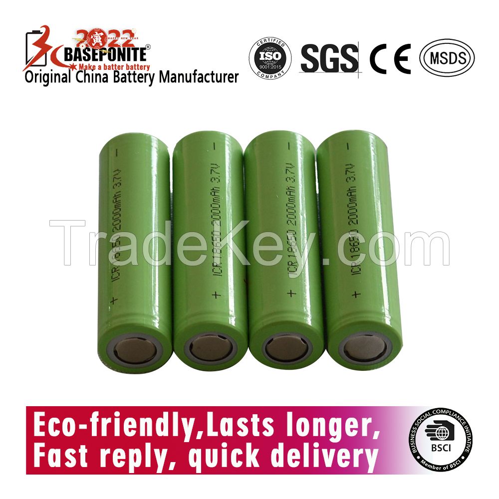 18650 Flat Top High Drain Battery and, 30A Discharge Current Rechargeable 3.7V Lithium Ion Battery